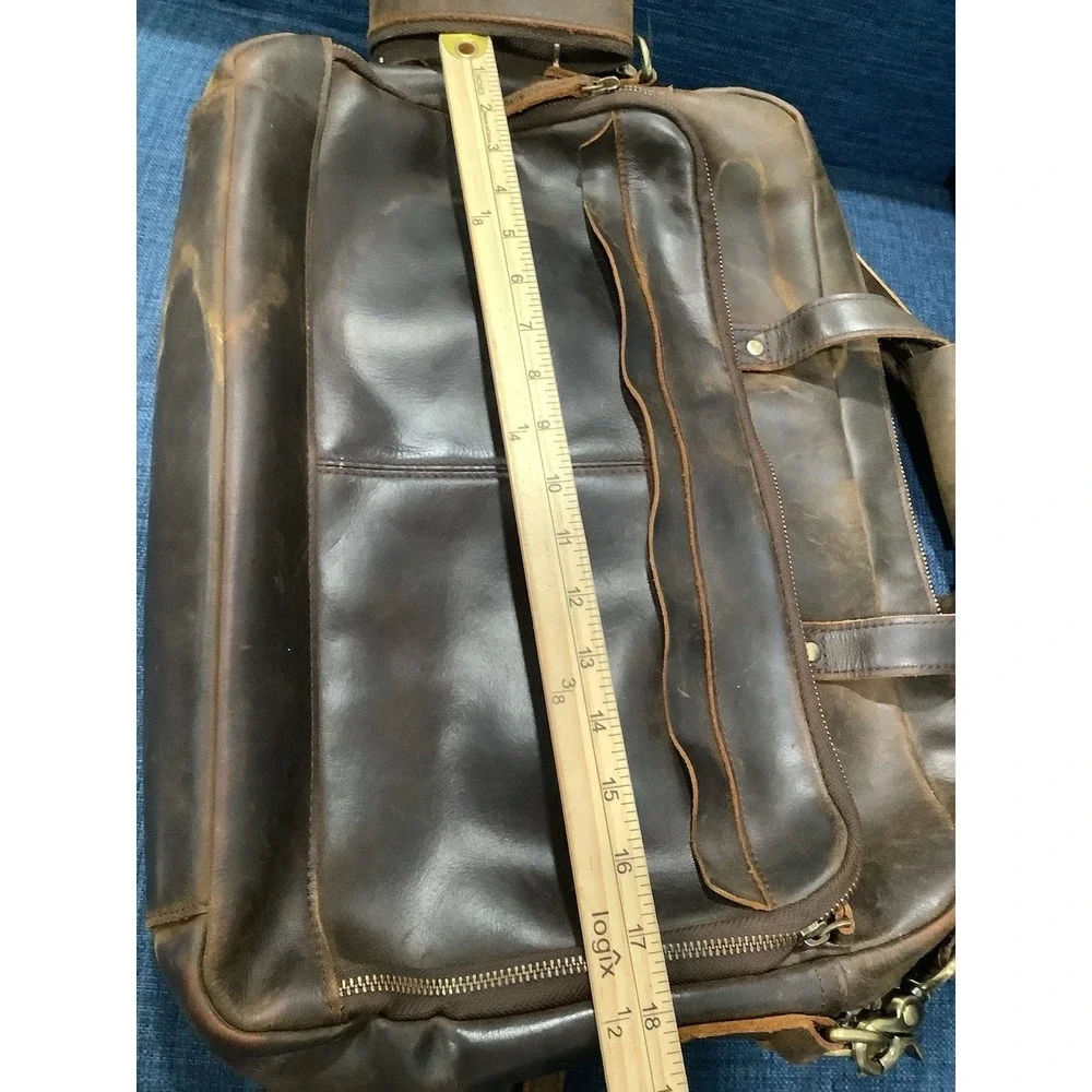 Vintage Genuine Leather Briefcase Men's  Laptop Messenger Bag